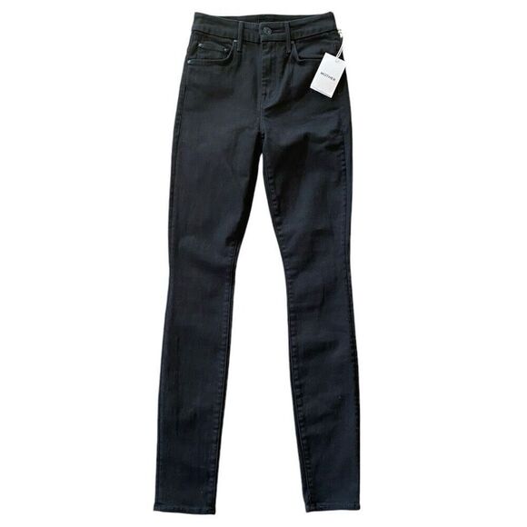 Mother Denim High Waisted Looker Skimp Black Skinny Jeans NWT Size 24 Tall - Picture 3 of 9